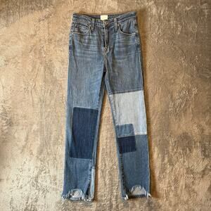 Jonathan Simkhai River High Rise Patchwork Straight Jeans Size 25 Organic Cotton